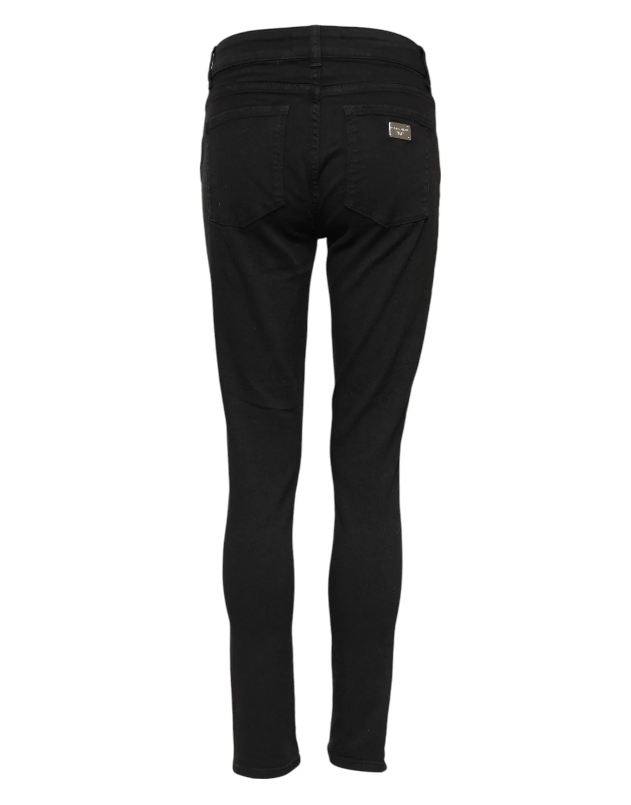 Dolce & Gabbana Black Cotton Skinny Mid Waist Denim Jeans - Zeiniez
