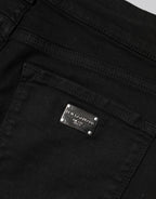 Dolce & Gabbana Black Cotton Skinny Mid Waist Denim Jeans - Zeiniez