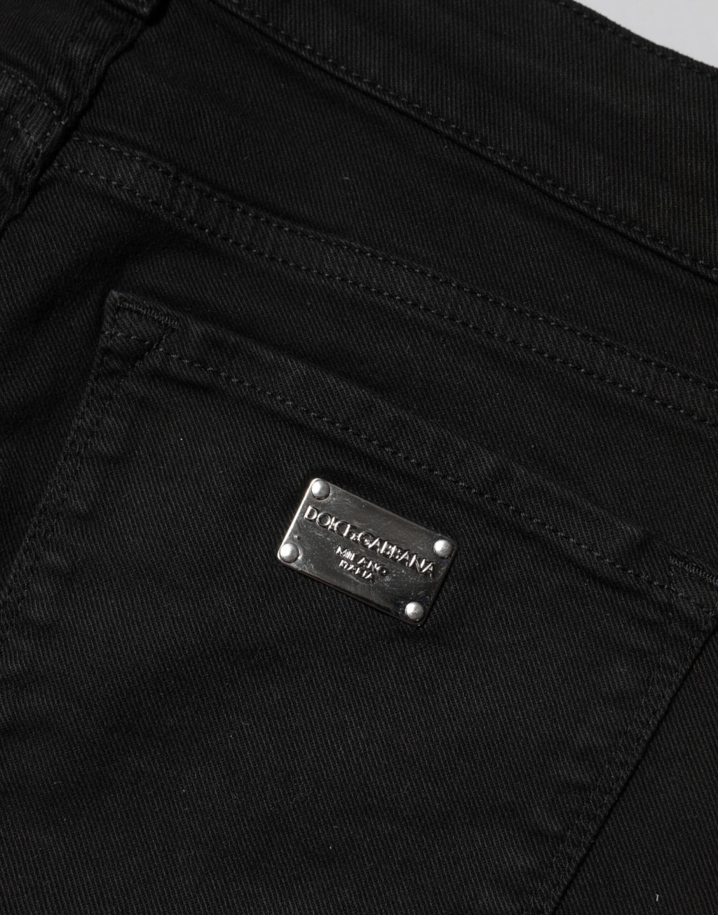 Dolce & Gabbana Black Cotton Skinny Mid Waist Denim Jeans
