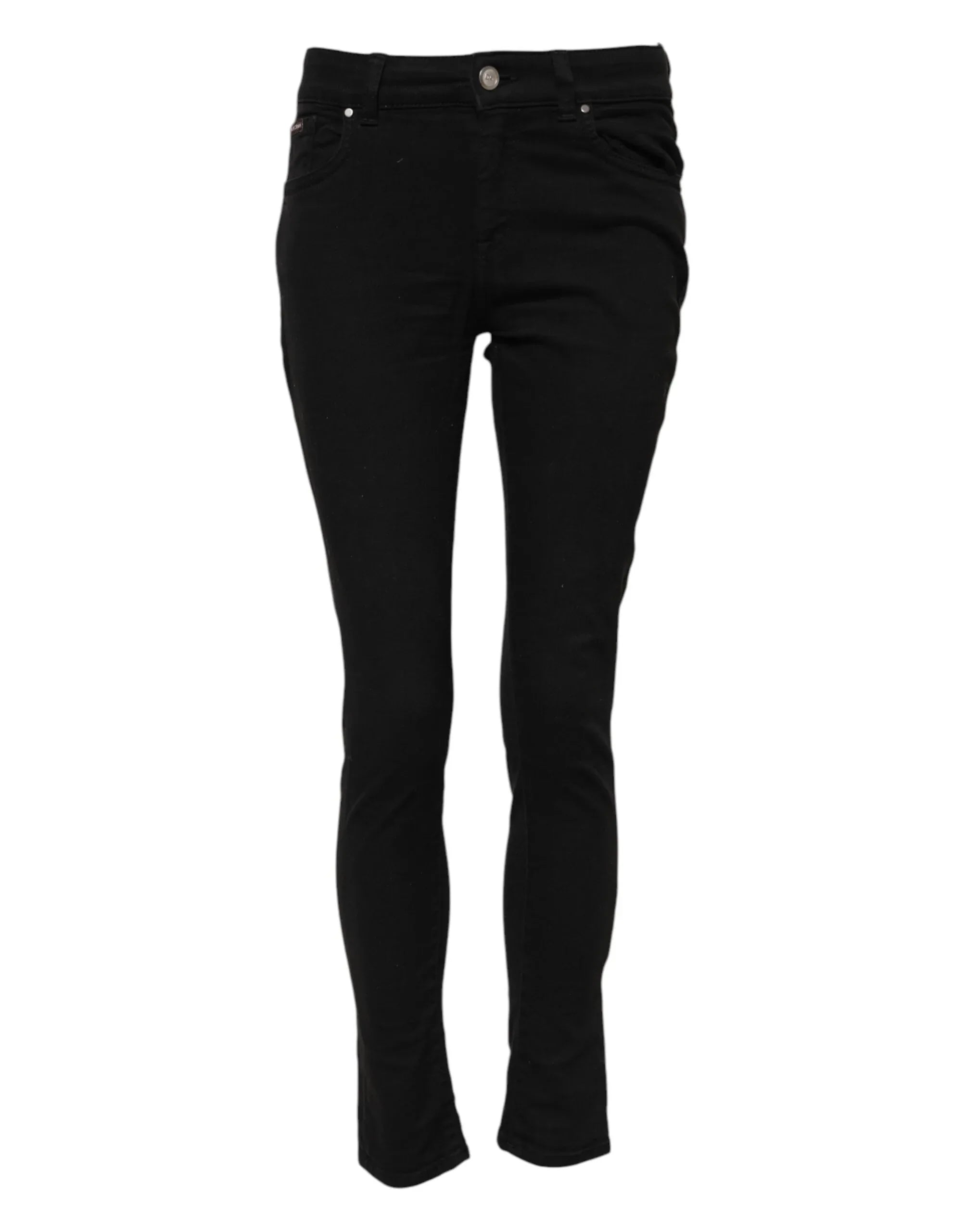 Dolce & Gabbana Black Cotton Skinny Mid Waist Denim Jeans - Zeiniez