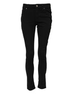 Dolce & Gabbana Black Cotton Skinny Mid Waist Denim Jeans