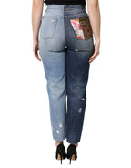 Dolce & Gabbana Multicolor Patchwork Tapered Denim Jeans - Zeiniez
