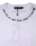 Dolce & Gabbana White Cotton Sleeveless Printed Tank T-shirt - Zeiniez