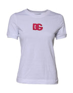 Dolce & Gabbana White Cotton DG Logo Embroidery Top T-shirt - Zeiniez