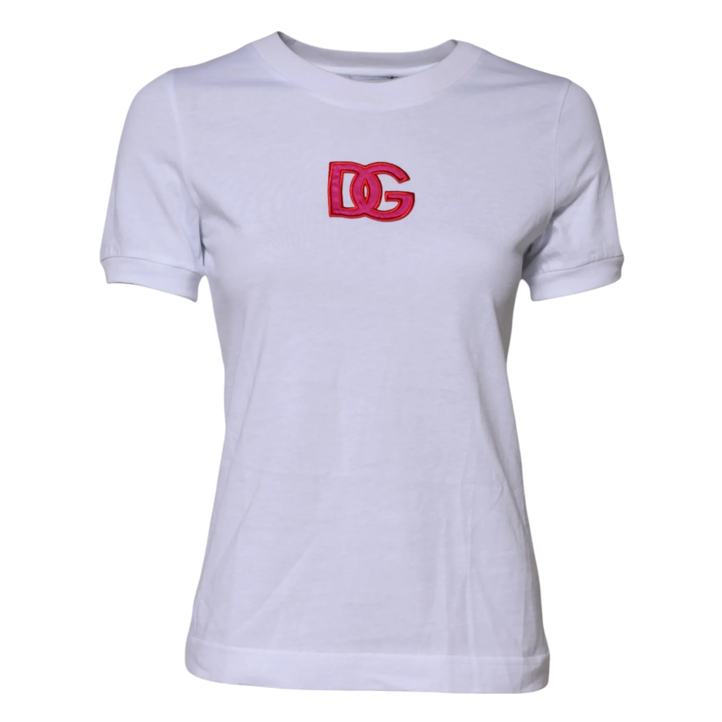 Dolce & Gabbana White Cotton DG Logo Embroidery Top T-shirt - Zeiniez