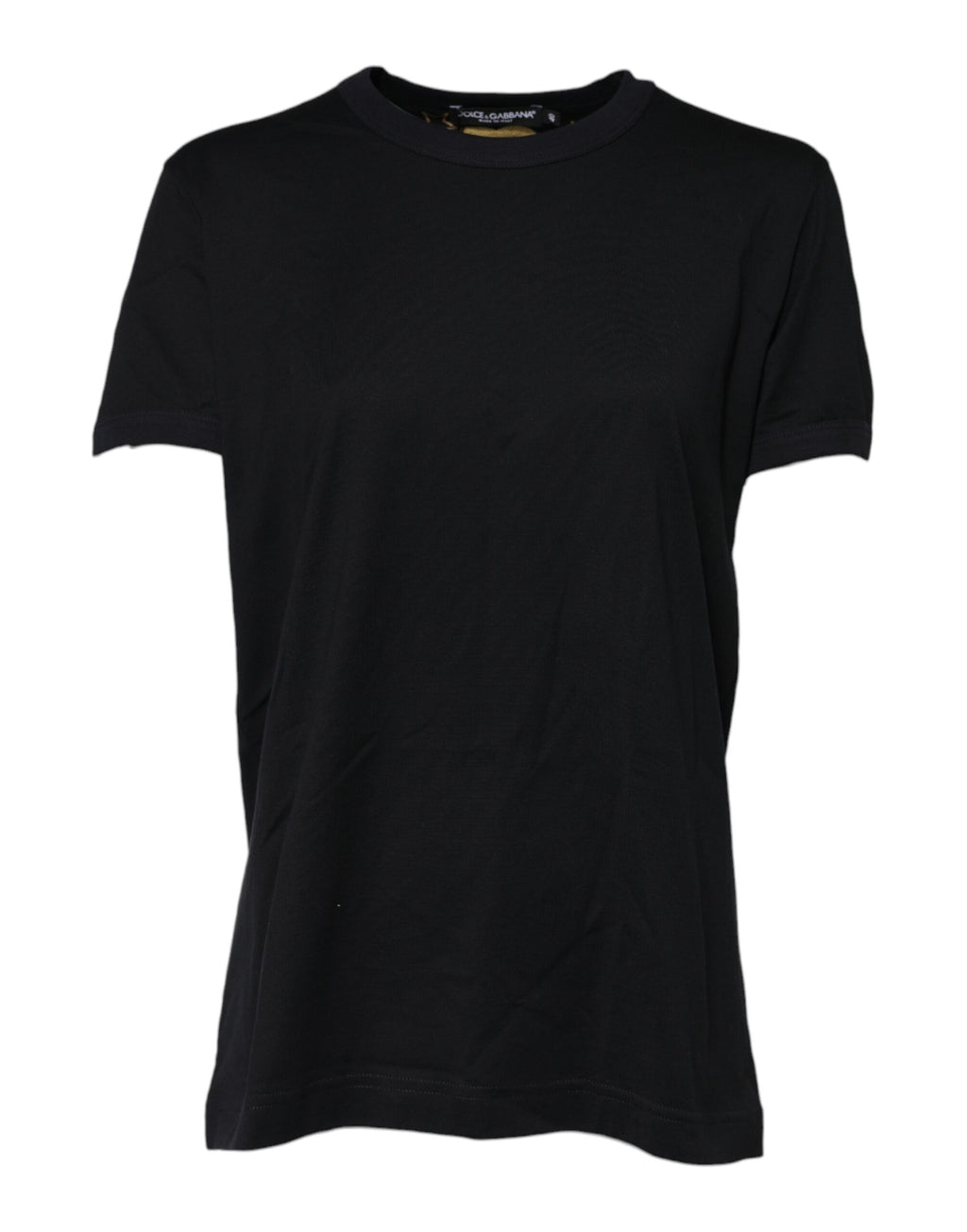 Dolce & Gabbana Black Cotton DG Print Short Sleeve Top T-shirt