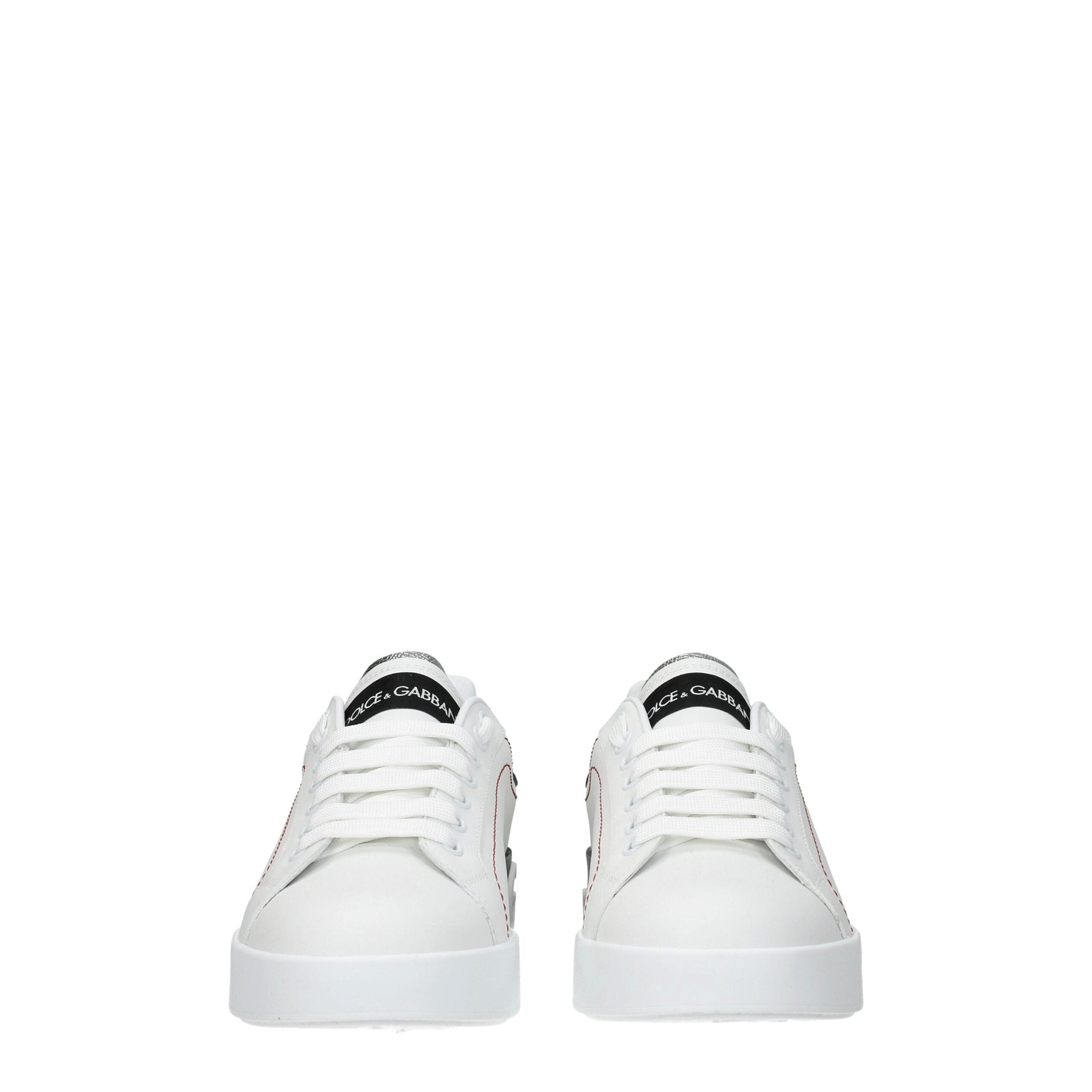 Dolce & Gabbana White Leather Low Top Sneakers