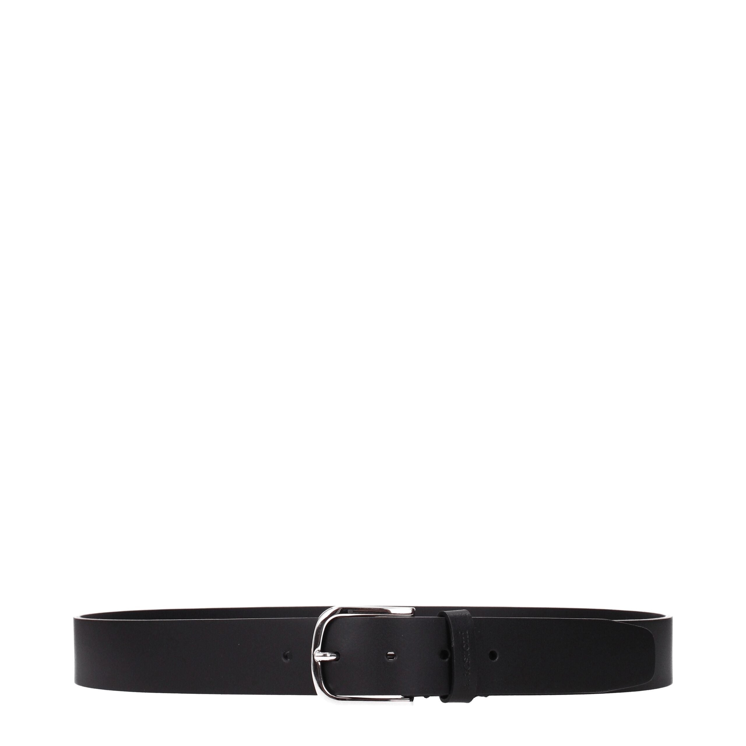 Testoni Black Leather Regular Belt - Zeiniez