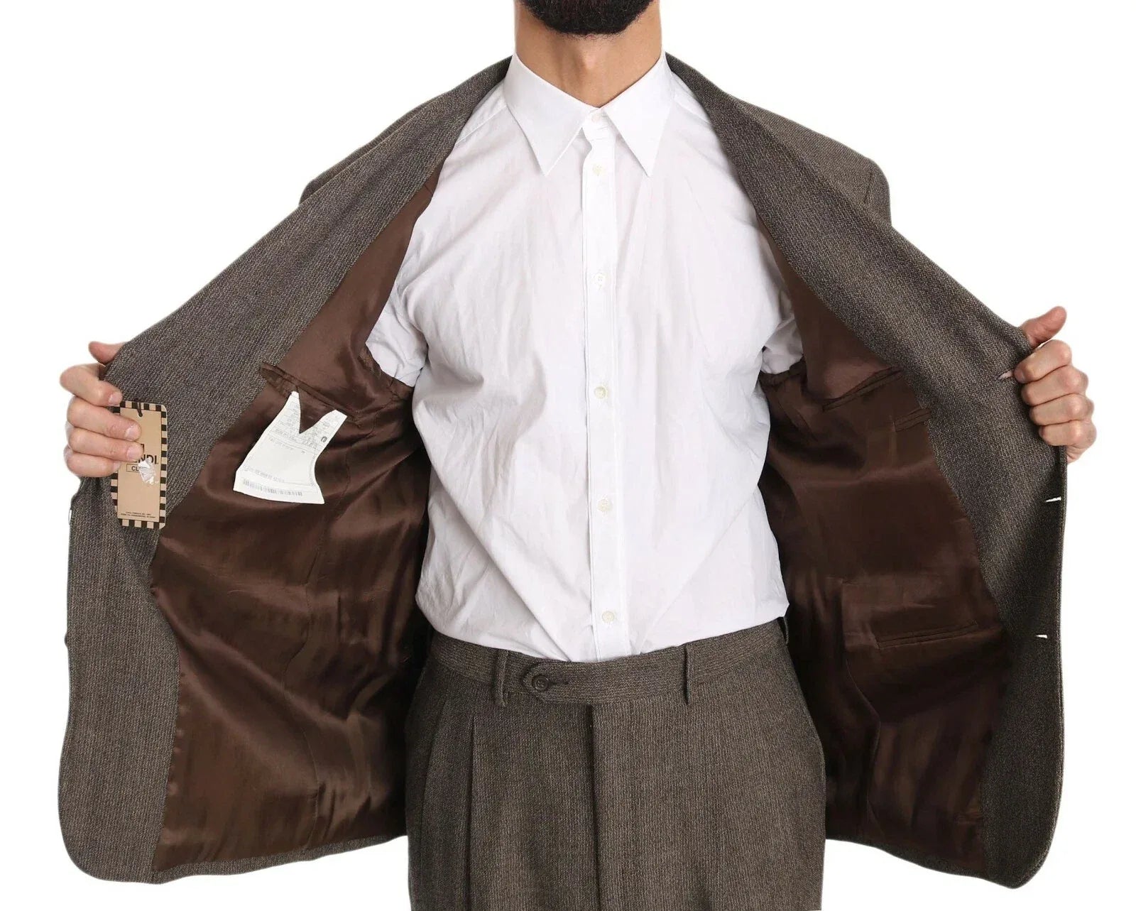 Dolce & Gabbana Brown Single Breasted Wool Suit - Zeiniez