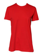 Dolce & Gabbana Red Cotton Crew Neck Short Sleeves Top T-shirt - Zeiniez