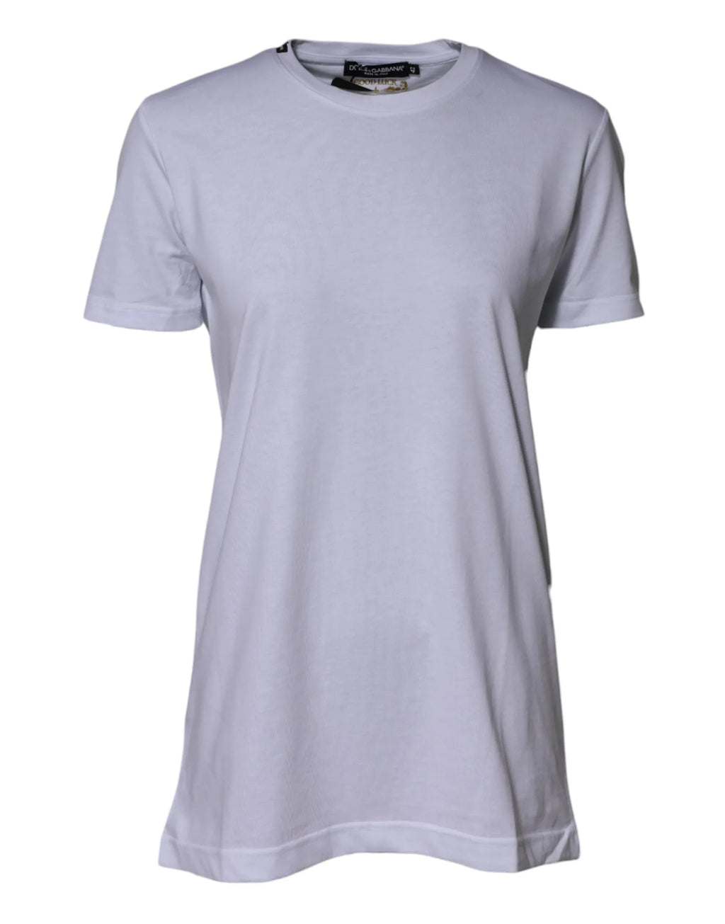 Dolce & Gabbana White Cotton Goodluck 2023 Crew Neck T-shirt - Zeiniez