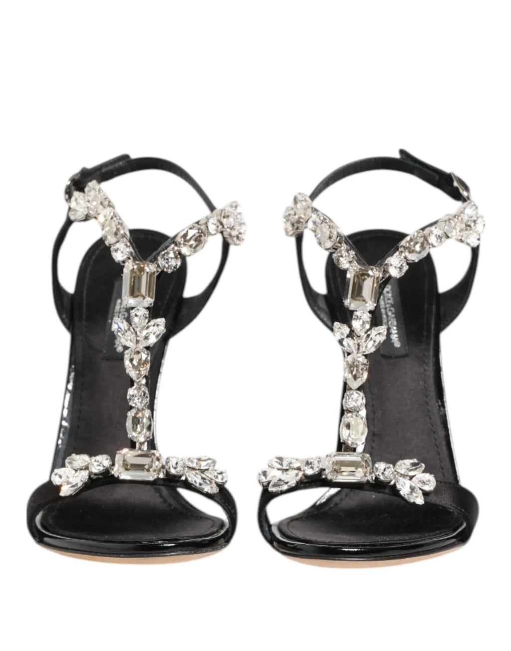 Dolce & Gabbana Black Keira Crystals Heels Sandals Shoes - Zeiniez