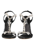 Dolce & Gabbana Black Keira Crystals Heels Sandals Shoes - Zeiniez