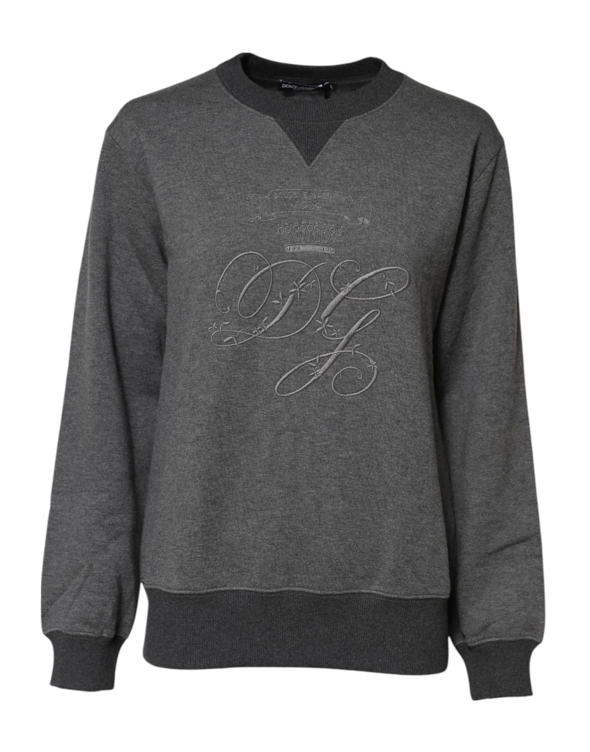 Dolce & Gabbana Gray DG Logo Embroidered Pullover Sweater - Zeiniez
