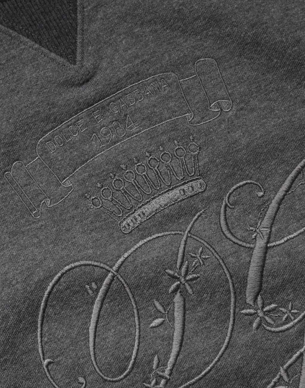 Dolce & Gabbana Gray DG Logo Embroidered Pullover Sweater - Zeiniez