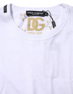 Dolce & Gabbana White Cotton Goodluck 2022 Crew Neck T-shirt - Zeiniez
