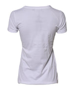 Dolce & Gabbana White Cotton Crew Neck Short Sleeves T-shirt - Zeiniez