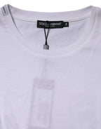 Dolce & Gabbana White Cotton Crew Neck Short Sleeves T-shirt - Zeiniez