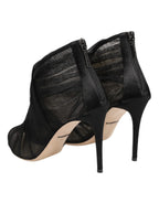 Dolce & Gabbana Black Mesh Stiletto Heels Ankle Boots Shoes - Zeiniez