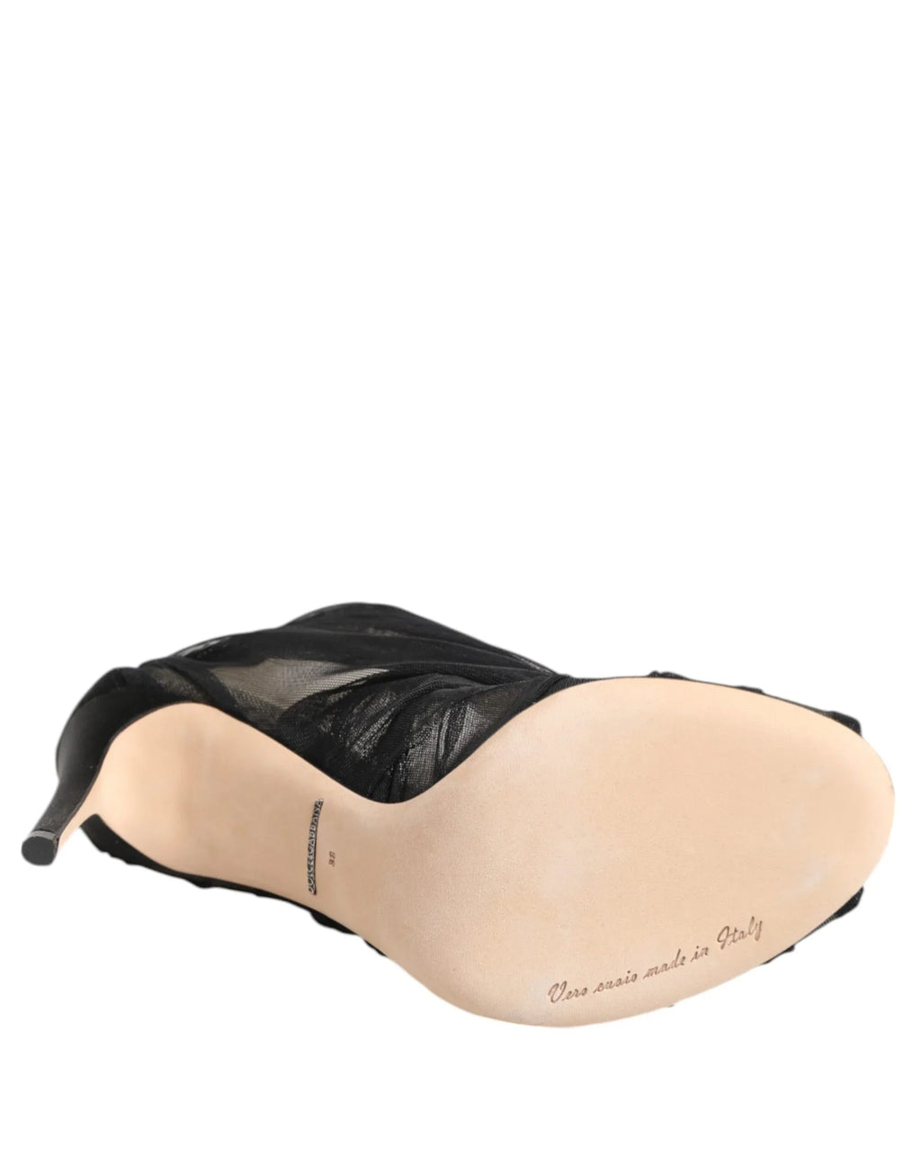 Dolce & Gabbana Black Mesh Stiletto Heels Ankle Boots Shoes - Zeiniez