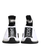Dolce & Gabbana White Black Sorrento Socks Sneakers Shoes - Zeiniez