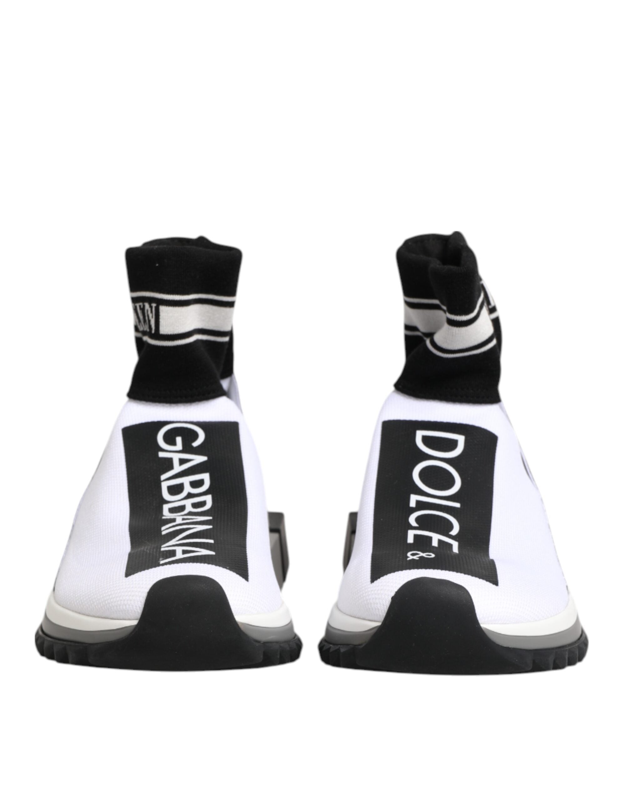 Dolce & Gabbana White Black Sorrento Socks Sneakers Shoes - Zeiniez