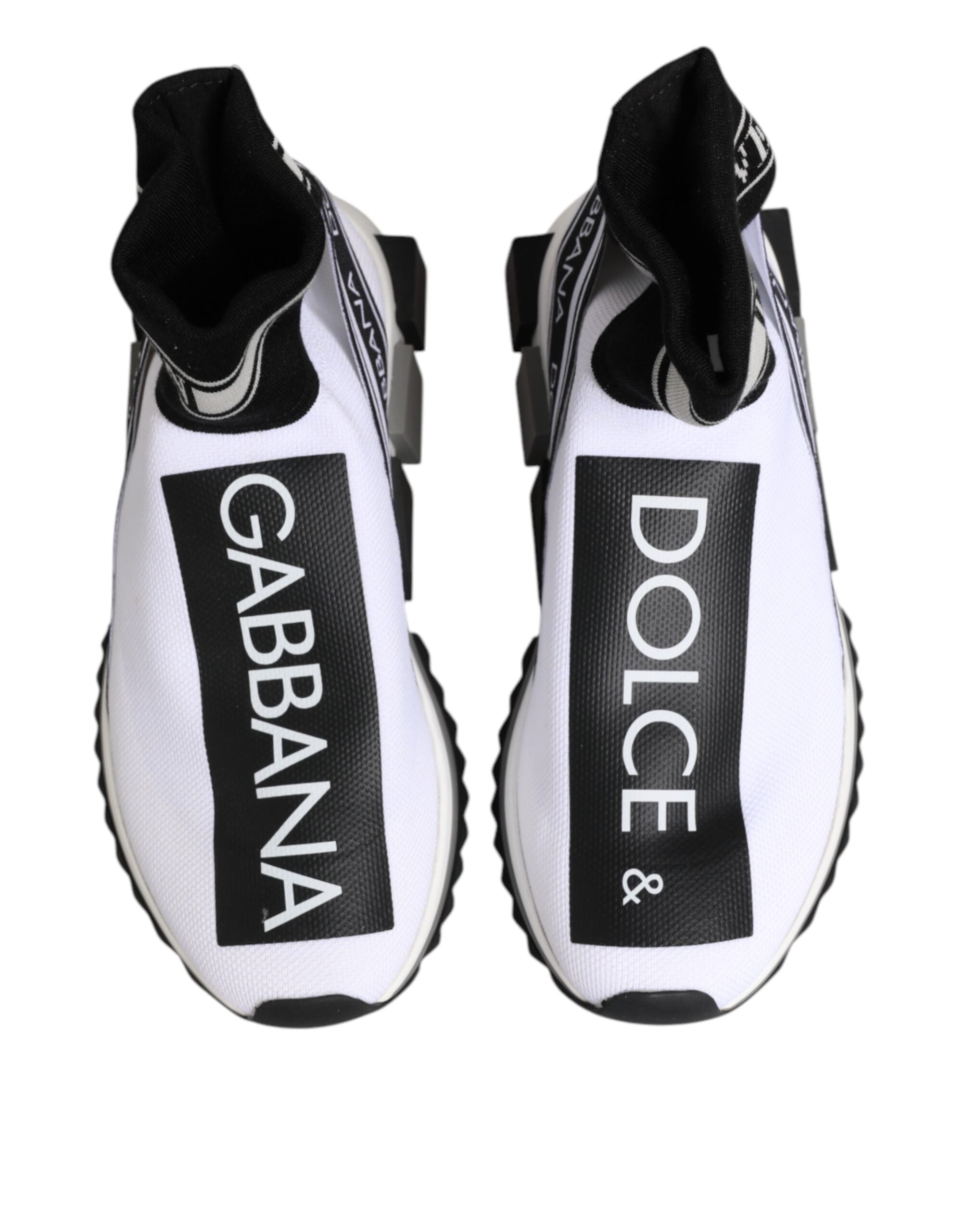 Dolce & Gabbana White Black Sorrento Socks Sneakers Shoes - Zeiniez