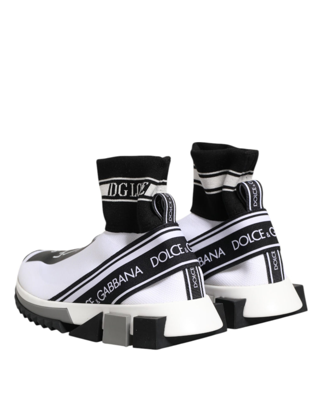 Dolce & Gabbana White Black Sorrento Socks Sneakers Shoes - Zeiniez