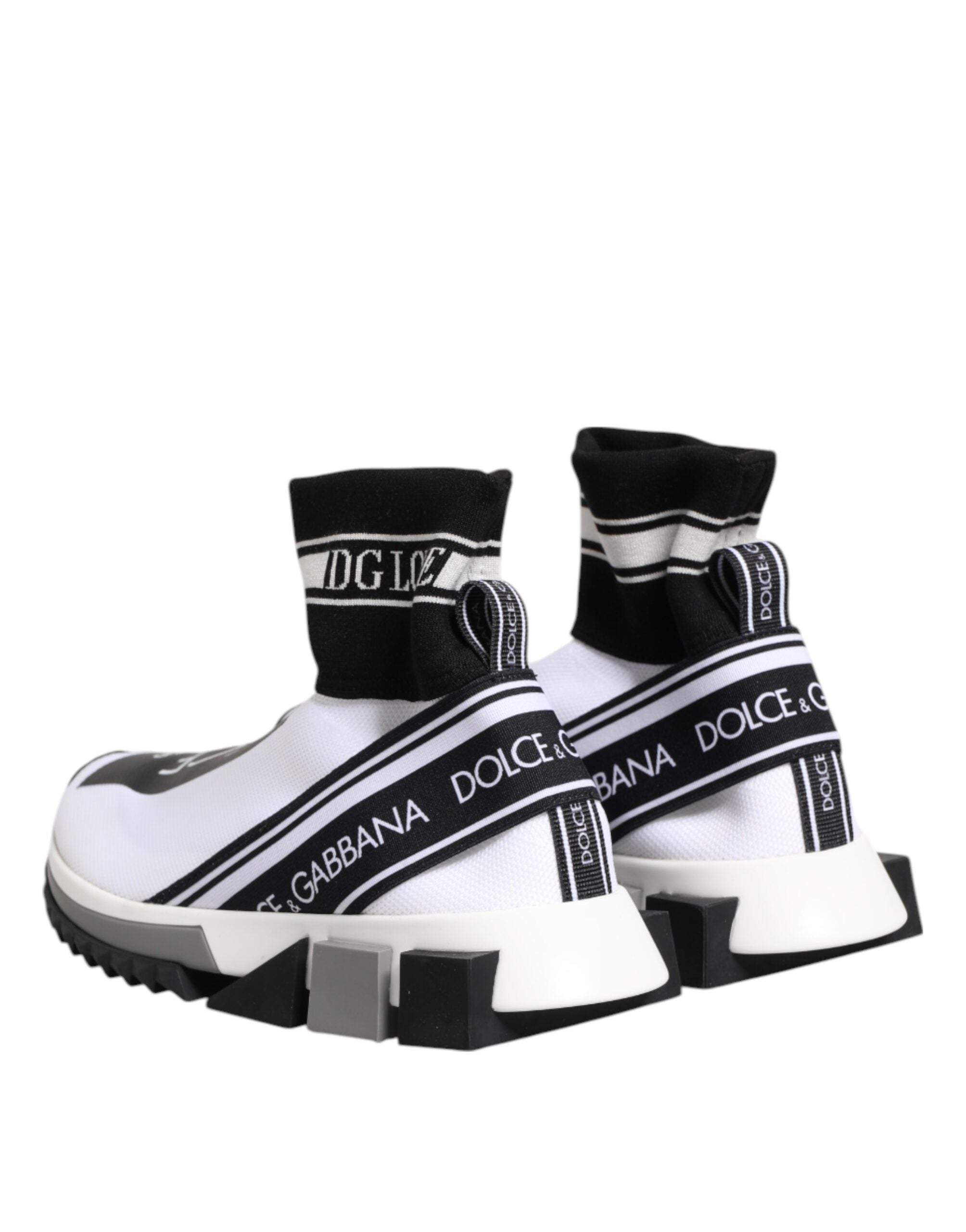 Dolce & Gabbana White Black Sorrento Socks Sneakers Shoes - Zeiniez