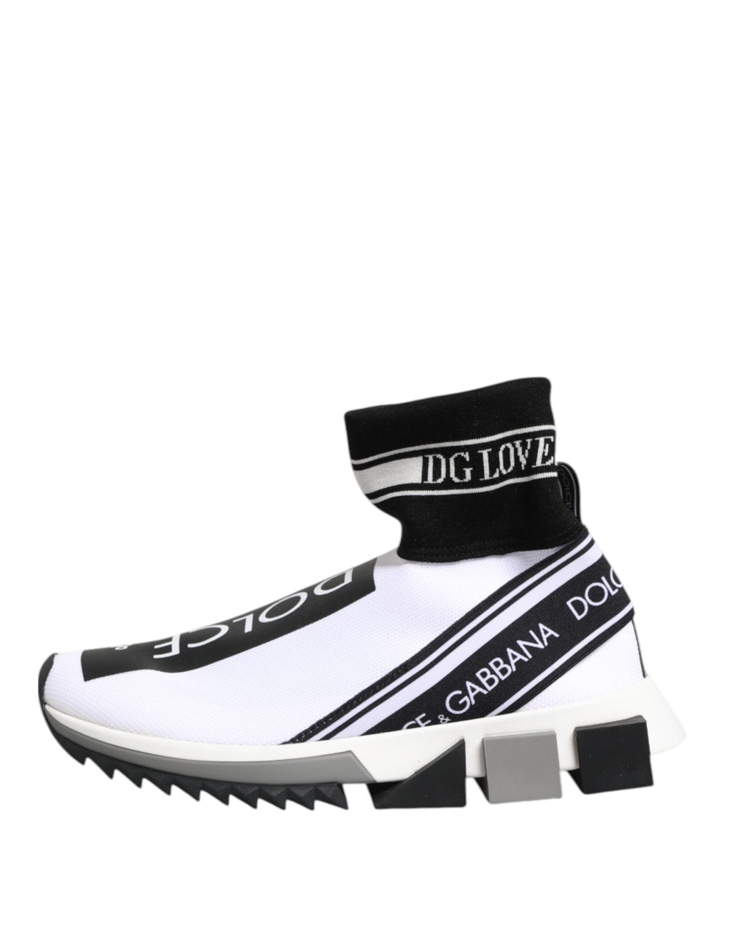 Dolce & Gabbana White Black Sorrento Socks Sneakers Shoes - Zeiniez