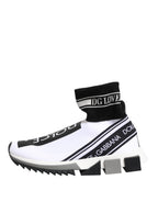 Dolce & Gabbana White Black Sorrento Socks Sneakers Shoes - Zeiniez