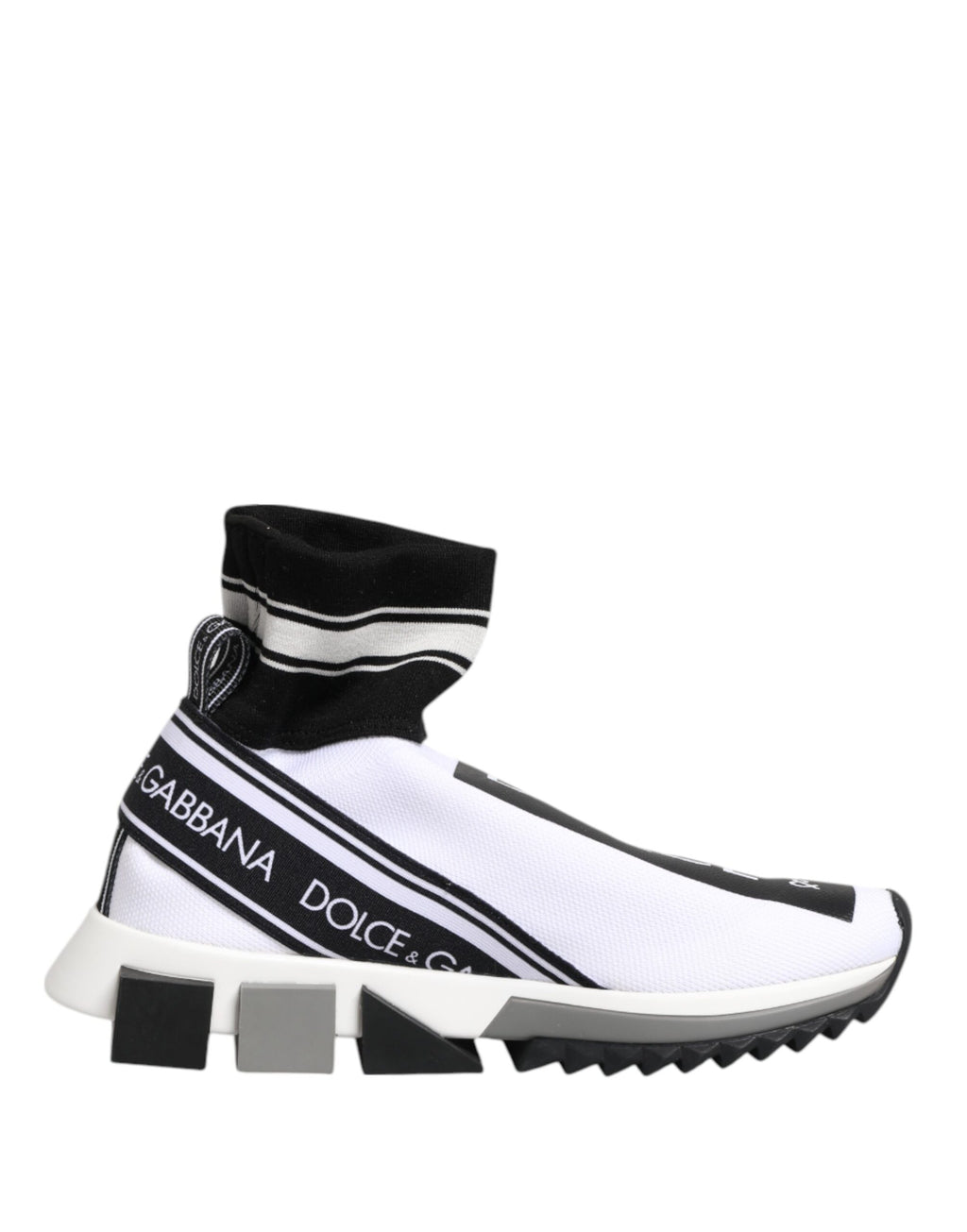 Dolce & Gabbana White Black Sorrento Socks Sneakers Shoes - Zeiniez