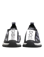 Dolce & Gabbana Black White Sorrento Low Top Sneakers Shoes - Zeiniez