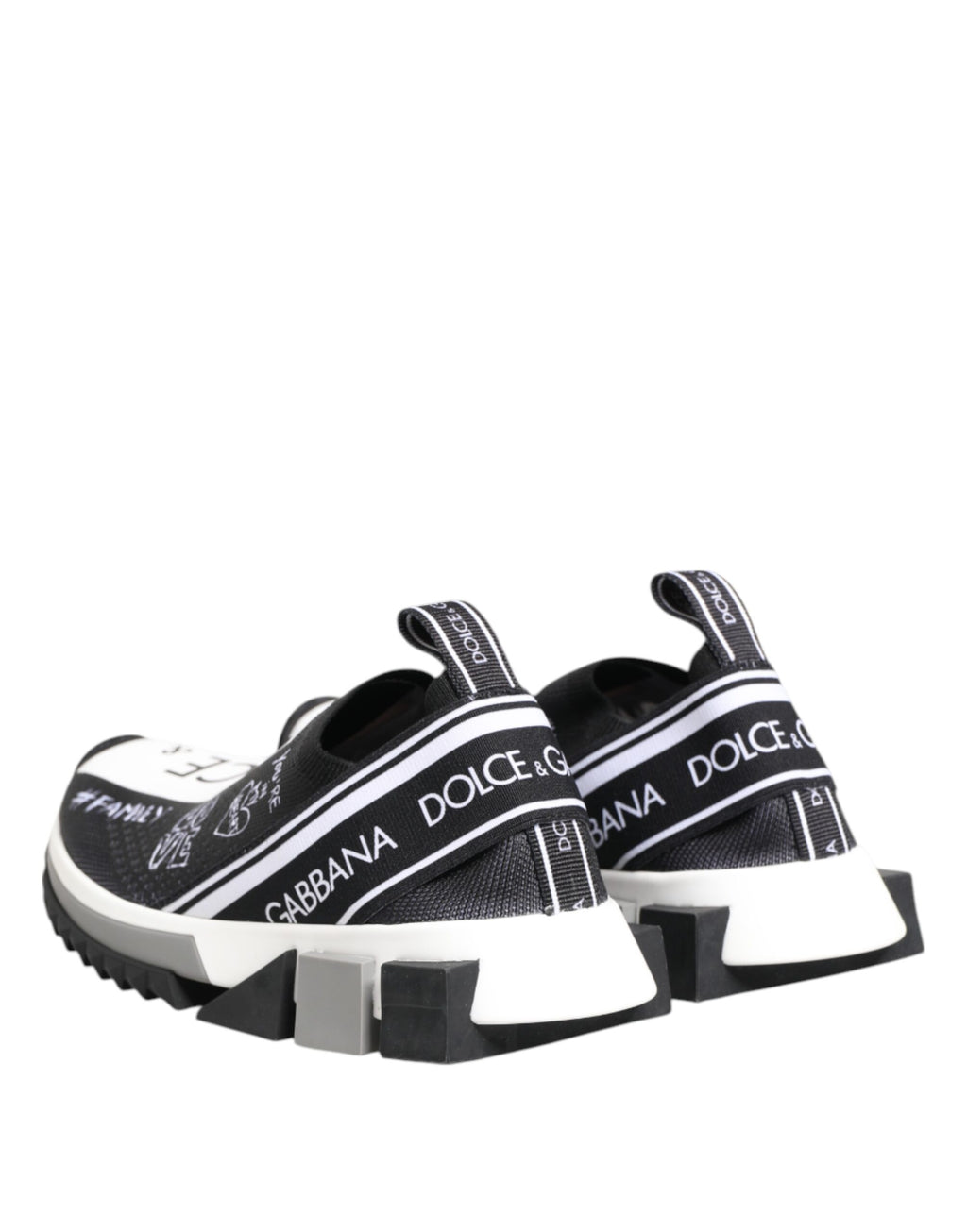 Dolce & Gabbana Black White Sorrento Low Top Sneakers Shoes - Zeiniez