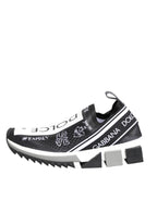 Dolce & Gabbana Black White Sorrento Low Top Sneakers Shoes - Zeiniez