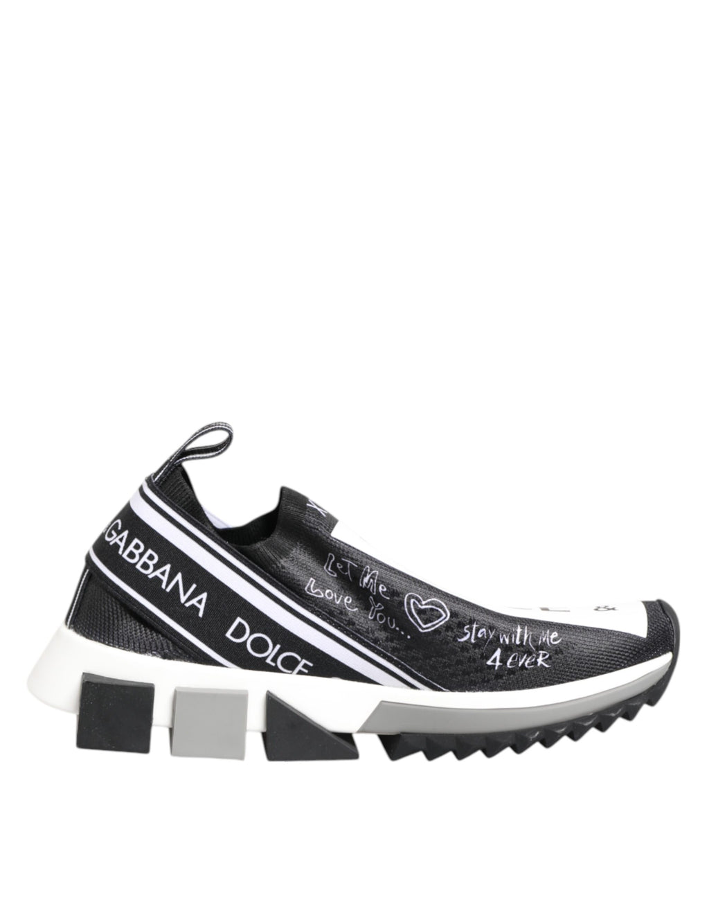 Dolce & Gabbana Black White Sorrento Low Top Sneakers Shoes - Zeiniez