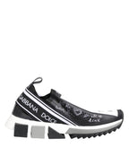 Dolce & Gabbana Black White Sorrento Low Top Sneakers Shoes - Zeiniez