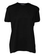 Dolce & Gabbana Black Cotton Goodluck Tee Crew Neck T-shirt - Zeiniez