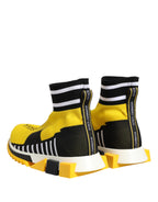 Dolce & Gabbana Yellow Black Sorrento Socks Sneakers Shoes - Zeiniez