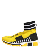 Dolce & Gabbana Yellow Black Sorrento Socks Sneakers Shoes - Zeiniez