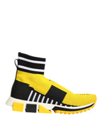 Dolce & Gabbana Yellow Black Sorrento Socks Sneakers Shoes - Zeiniez