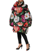 Dolce & Gabbana Multicolor Floral Hooded Puffer Coat Jacket - Zeiniez