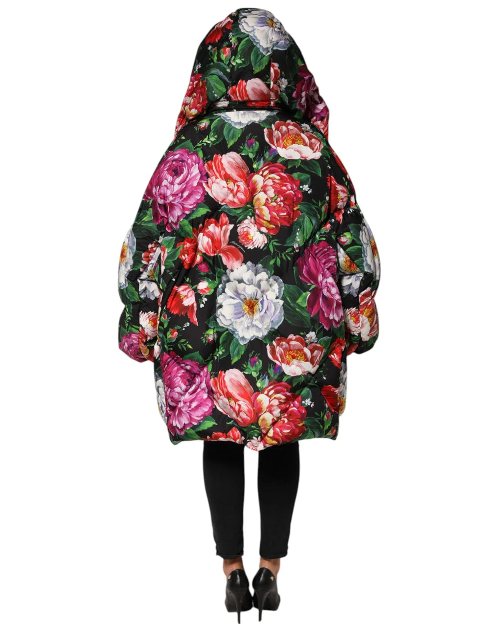 Dolce & Gabbana Multicolor Floral Hooded Puffer Coat Jacket - Zeiniez