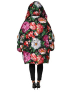 Dolce & Gabbana Multicolor Floral Hooded Puffer Coat Jacket - Zeiniez