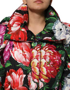 Dolce & Gabbana Multicolor Floral Hooded Puffer Coat Jacket - Zeiniez