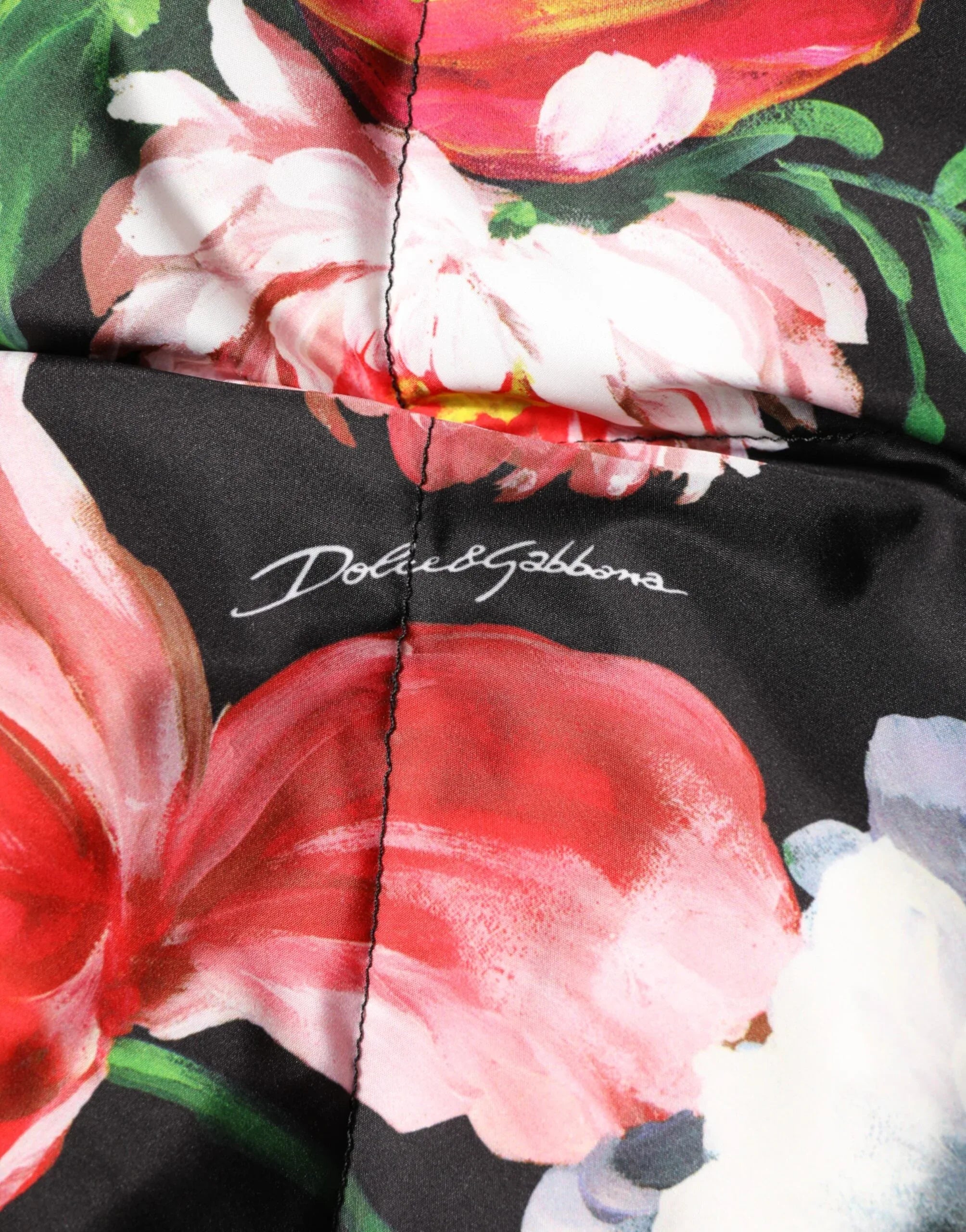 Dolce & Gabbana Multicolor Floral Hooded Puffer Coat Jacket - Zeiniez