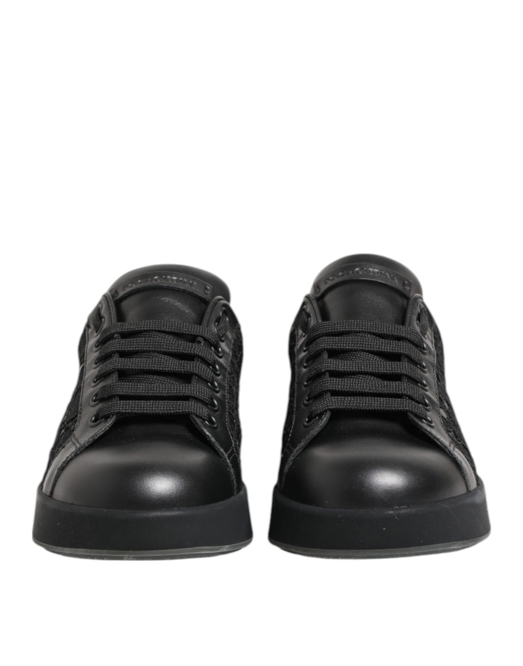 Dolce & Gabbana Black Floral Lace Low Top Sneakers Shoes - Zeiniez