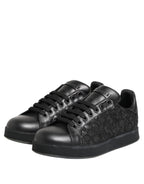 Dolce & Gabbana Black Floral Lace Low Top Sneakers Shoes - Zeiniez
