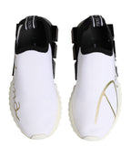 Dolce & Gabbana White Black Low Top Sorrento Sneakers Shoes - Zeiniez