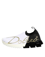 Dolce & Gabbana White Black Low Top Sorrento Sneakers Shoes - Zeiniez